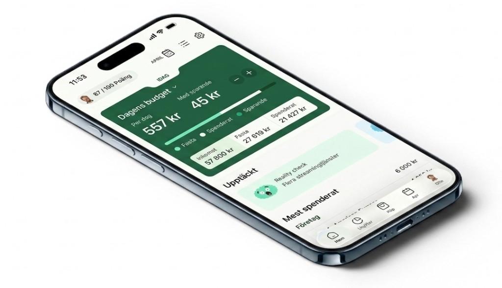 Finton-appen på en mobilskärm
